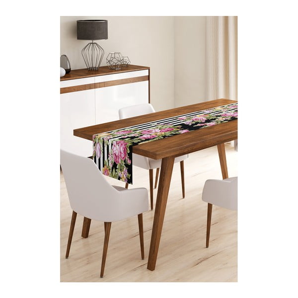 Běhoun na stůl z mikrovlákna Minimalist Cushion Covers Elegant Flowers, 45 x 145 cm