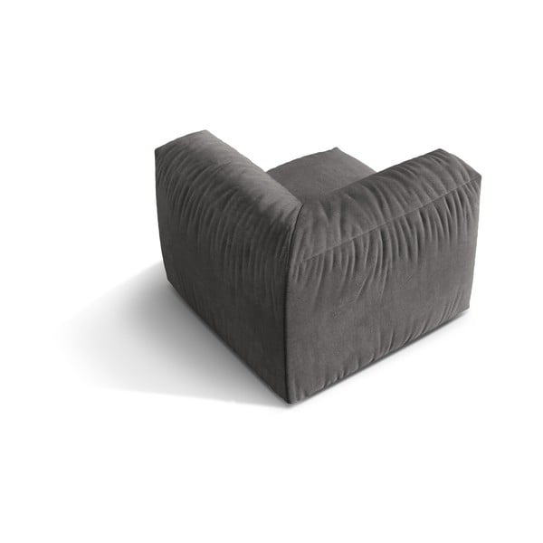 Šedý sametový modul pohovky (variabilní roh) Martina – Micadoni -image-2