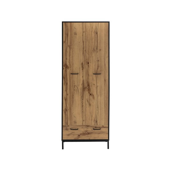 Šatní skříň v dekoru dubu v černo-přírodní barvě 65x180 cm Rocco – Støraa