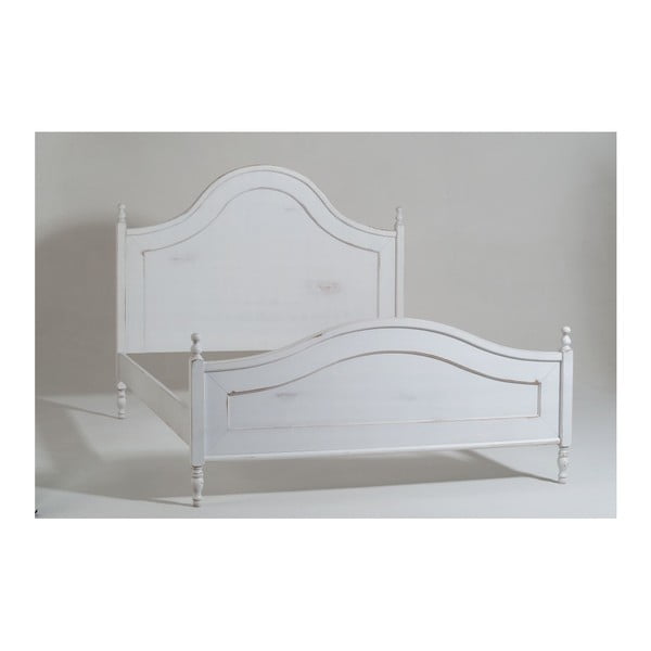 Bílá dvoulůžková dřevěná postel Castagnetti Nadine, 160 x 200 cm