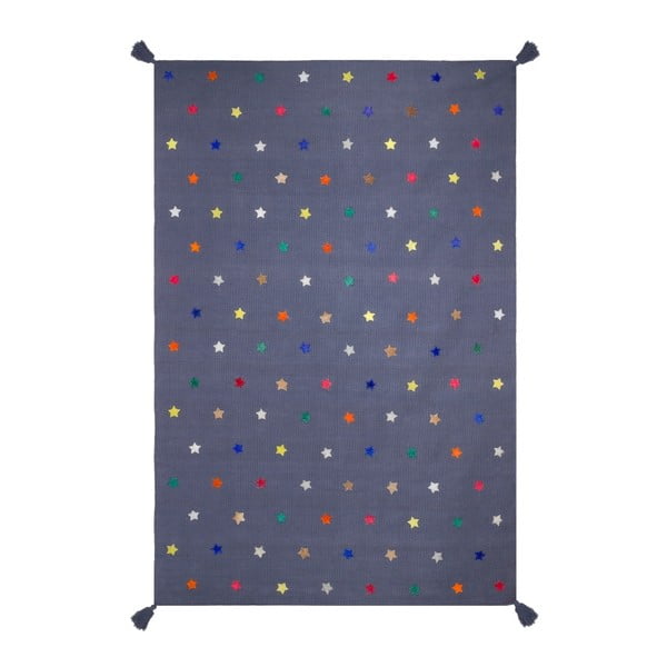 Ručně tkaný modrý koberec Art For Kids Stars, 140 x 200 cm