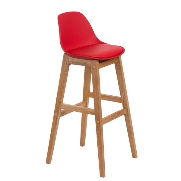 Červená barová židle D2 Norden Wood