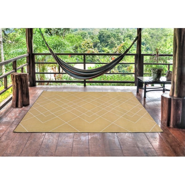 Žlutý venkovní koberec Universal Hibis Geo, 160 x 230 cm-image-1