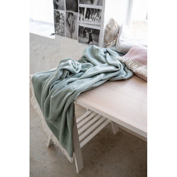 Pléd v barvě modré laguny s podílem bavlny Euromant Skyline, 140 x 180 cm-image-2