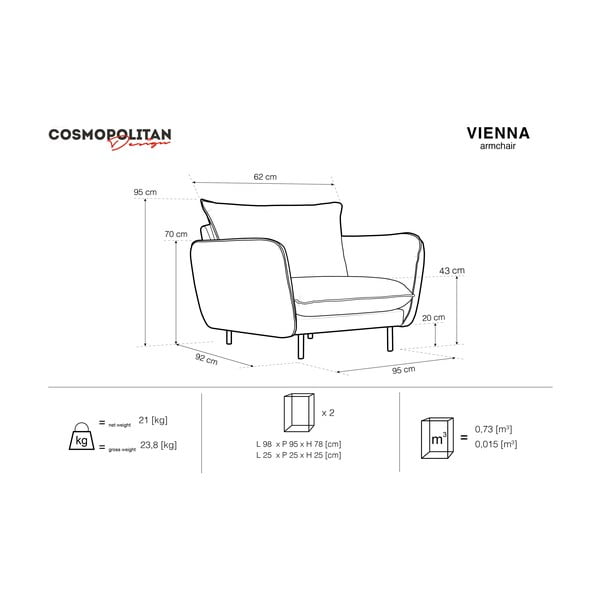 Béžové křeslo Cosmopolitan Design Vienna-image-3