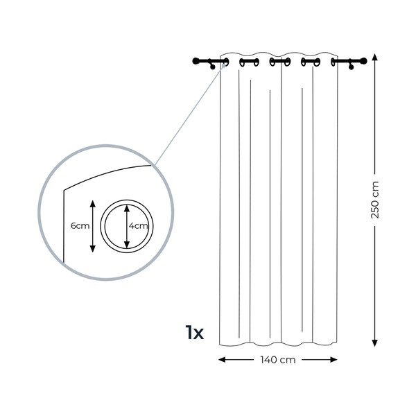 Růžový závěs AmeliaHome Molisa Eyelets, 140 x 250 cm-image-3