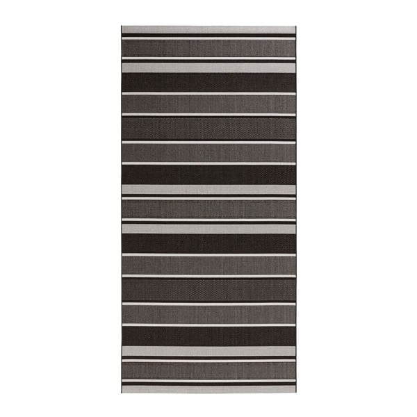Černý venkovní koberec NORTHRUGS Strap, 80 x 200 cm