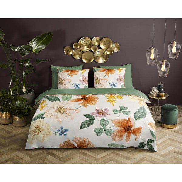 Povlečení na dvoulůžko/prodloužené z bavlněného saténu 240x220 cm Annabelle – Descanso-image-1