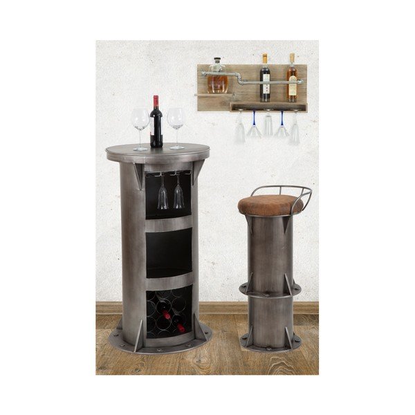 Nástěnný držák na lahve a sklenice Mauro Ferretti Pipe Bar, 30 x 70 cm-image-1