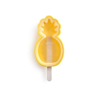 Žlutá silikonová forma na zmrzlinu ve tvaru ananasu Lékué