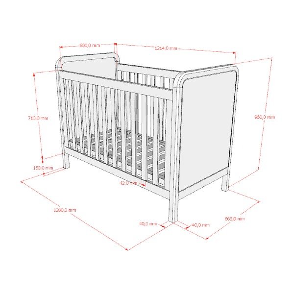 Postýlka s nastavitelnou výškou 60x120 cm v přírodní barvě Woods – Vipack-image-3