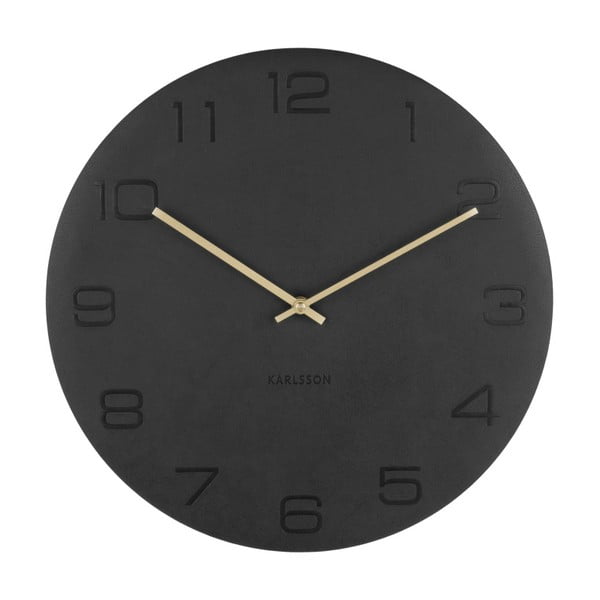 Černé nástěnné hodiny Karlsson Vigorous, ⌀ 40 cm