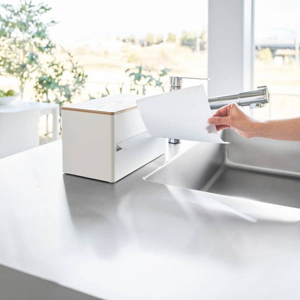 Bílý kovový stojan na papírové utěrky Rin – YAMAZAKI-image-4