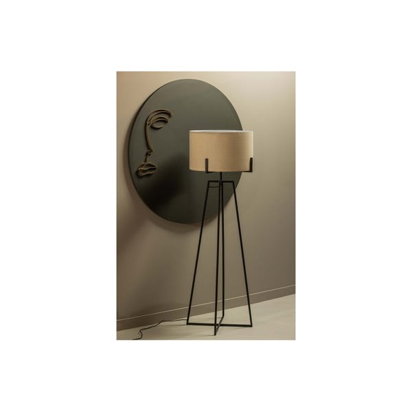 Béžová stojací lampa s textilním stínidlem (výška 160 cm) Holly – WOOOD-image-3