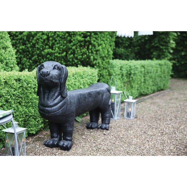 Černá zahradní lavice Dachshund – Esschert Design-image-1
