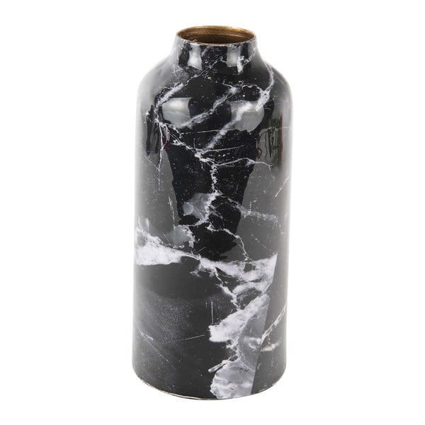Černo-bílá železná váza PT LIVING Marble, výška 20 cm