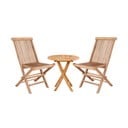Zahradní jídelní set z týkového dřeva pro 2 osoby s židlí Toledo a stolem Oviedo, ⌀ 70 cm