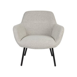 Bílé křeslo z textilie bouclé Dude – White Label