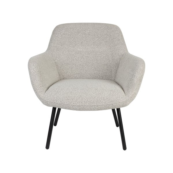 Bílé křeslo z textilie bouclé Dude – White Label
