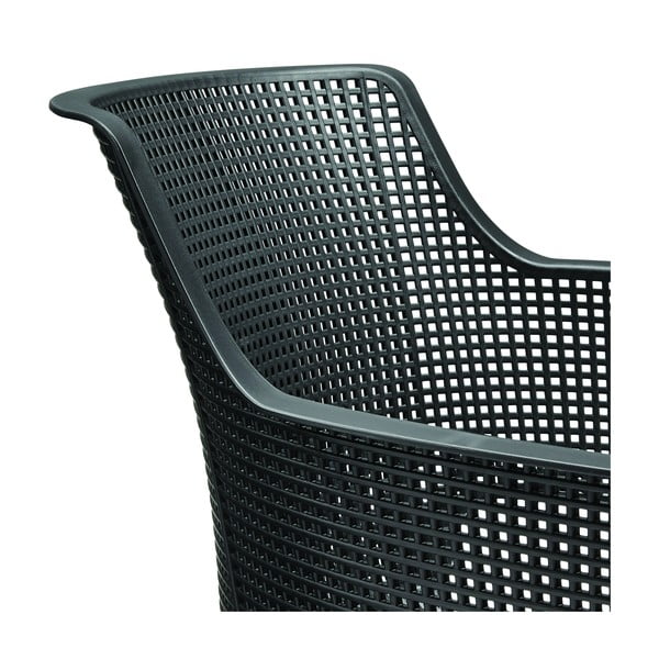 Tmavě šedá plastová zahradní židle Elisa – Keter-image-3