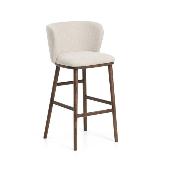 Béžová čalouněná barová židle (výška sedáku 75 cm) Ciselia – Kave Home