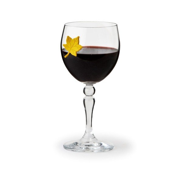 Sada 6 rozlišovačů skleniček Qualy&CO Leaf My Glass-image-2