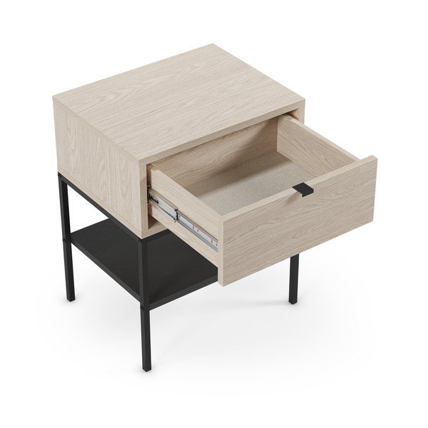 Matný noční stolek s poličkami ve světle přírodní barvě Sali – Marckeric-image-1