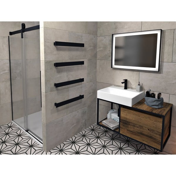 Matně černý nástěnný držák na ručníky Patron – Sapho-image-1