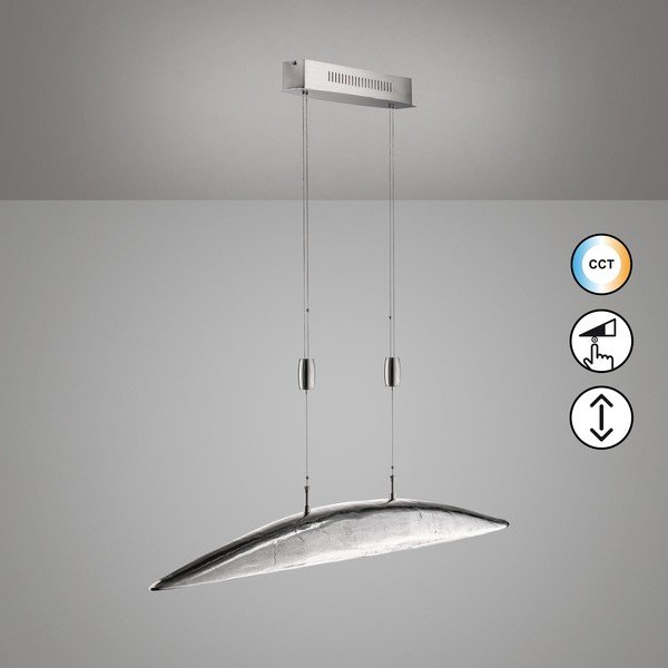 Kovové LED stmívatelné závěsné svítidlo ve stříbrné barvě Colmar – Fischer & Honsel-image-2