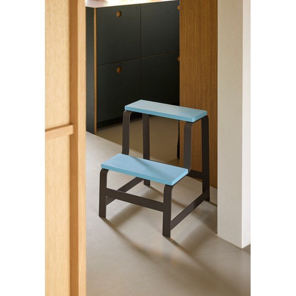 Černý/modrý stupínek z dubového dřeva Step – Hübsch-image-1