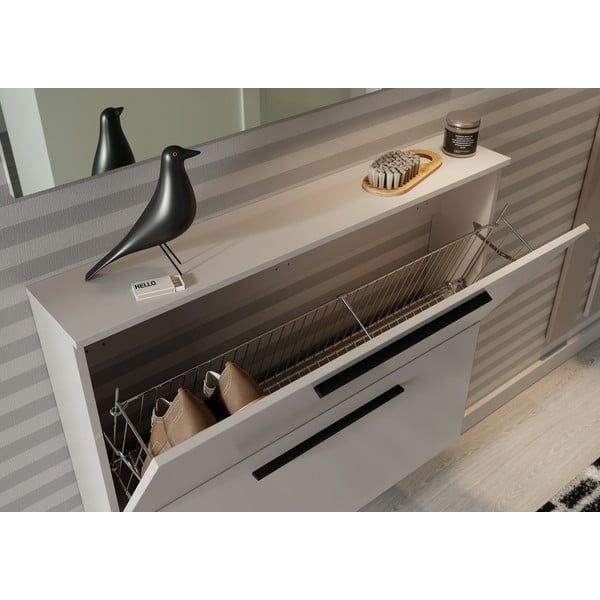 Šedobéžový závěsný výklopný botník Utah - Germania-image-1