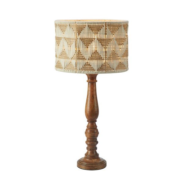 Stolní lampa se stínidlem z textilu a juty v hnědo-přírodní barvě (výška 62,5 cm) Ano – Markslöjd