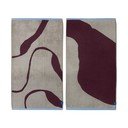 Vínové/šedobéžové froté ručníky v sadě 2 ks z bio bavlny 50x90 cm Nova Arte  – Mette Ditmer Denmark