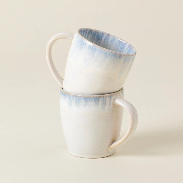 Hrnek z kameniny ve světle modro-bílé barvě 440 ml Brisa – Costa Nova-image-1