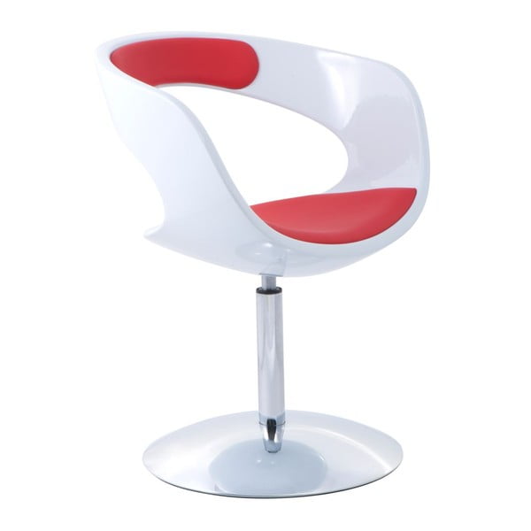 Otočná židle Flop, bílá/červená