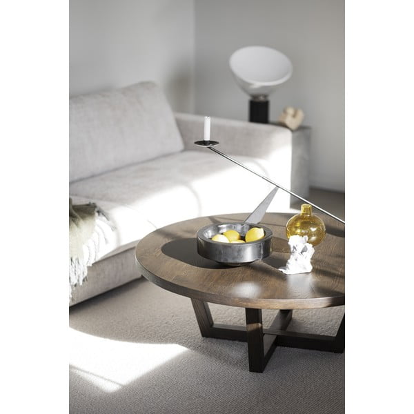 Tmavě hnědý kulatý konferenční stolek v dekoru dubu ø 110 cm Boxford – Rowico-image-3