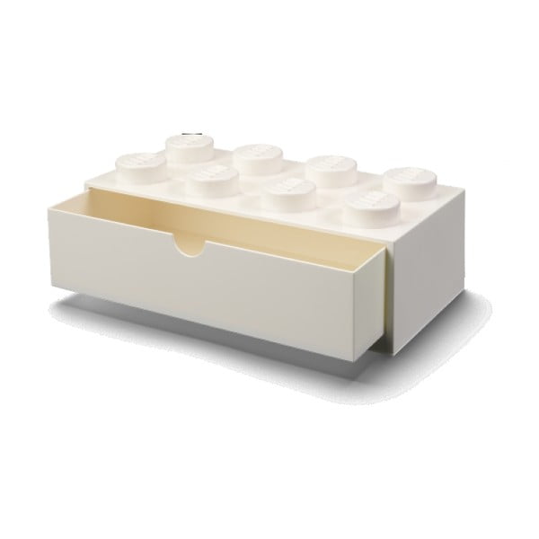 Bílý stolní box se zásuvkou LEGO® Brick, 31,6 x 11,3 cm-image-1