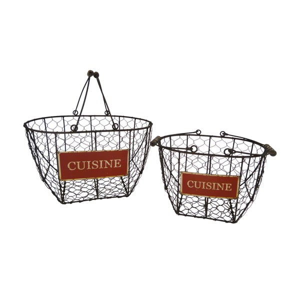 Sada 2 košíků z kovu Antic Line Cuisine Basket