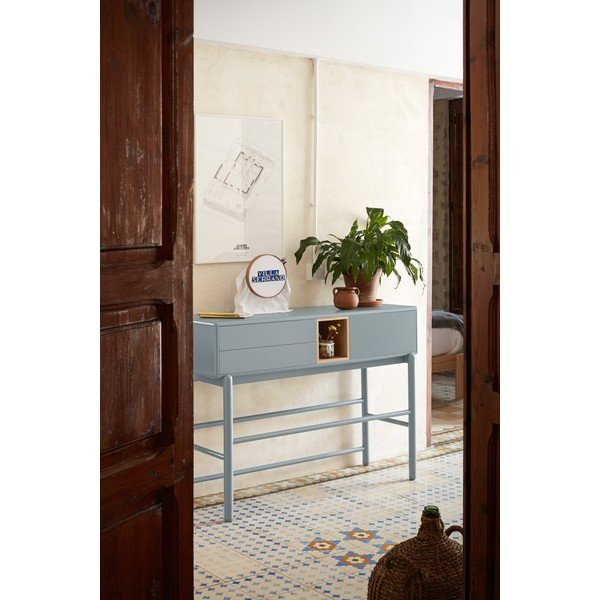 Modro-šedý konzolový stolek 35x120 cm Corvo – Teulat-image-1