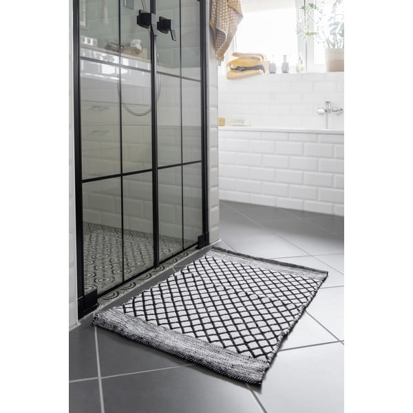 Černobílá koupelnová předložka z recyklovaného plastu 50x80 cm Tara – Wenko-image-1