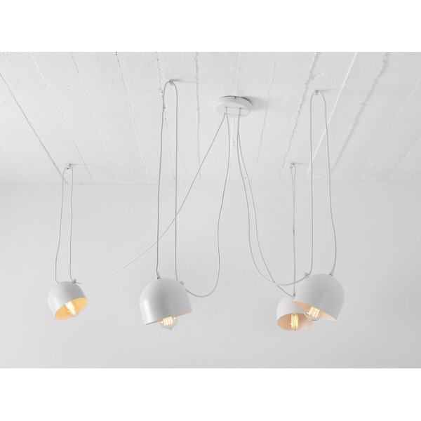 Bílé závěsné světlo pro 4 žárovky CustomForm Popo-image-4