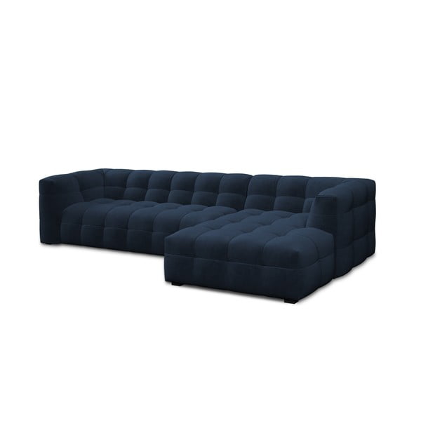 Modrá sametová rohová pohovka Windsor & Co Sofas Vesta, pravý roh-image-3
