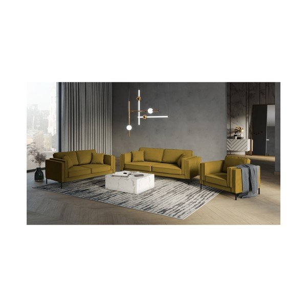 Žlutá pohovka Milo Casa Attilio, 160 cm-image-3