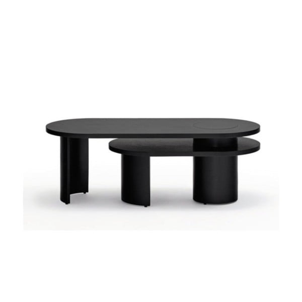 Černý konferenční stolek v dekoru jasanu 120x50 cm Nori - Teulat