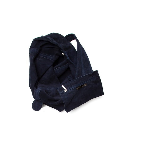 Tmavě modrá kožená kabelka Roberta M 885 Blu-image-3