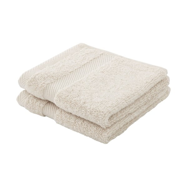 Krémový bavlněný ručník s příměsí hedvábí 30x30 cm – Bianca