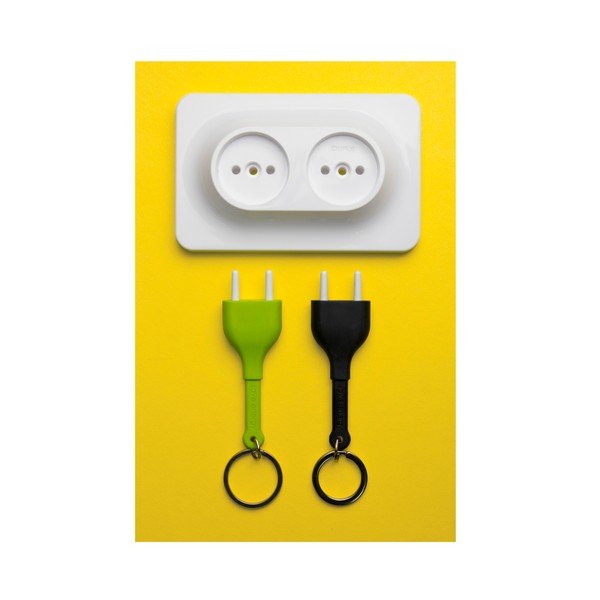 Věšák na klíče Unplug Key Ring, zelená/černá-image-1