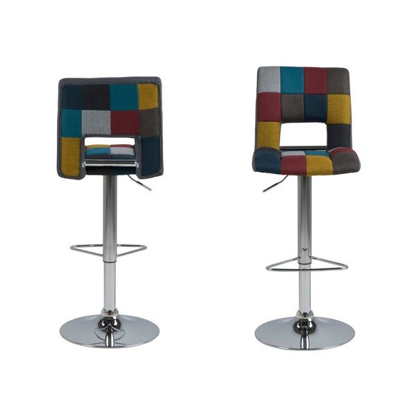 Sada 2 barových židlí Actona Wilma Barstool Patchwork-image-2