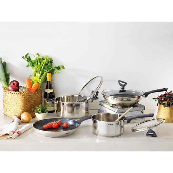 Wok nerezová pánev s poklicí/s nepřilnavým povrchem ø 28 cm Daily Cook G7309955 – Tefal-image-1