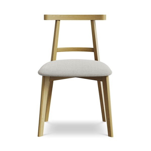 Světle šedá jídelní židle z masivního dřeva Ohelo – Makamii-image-1